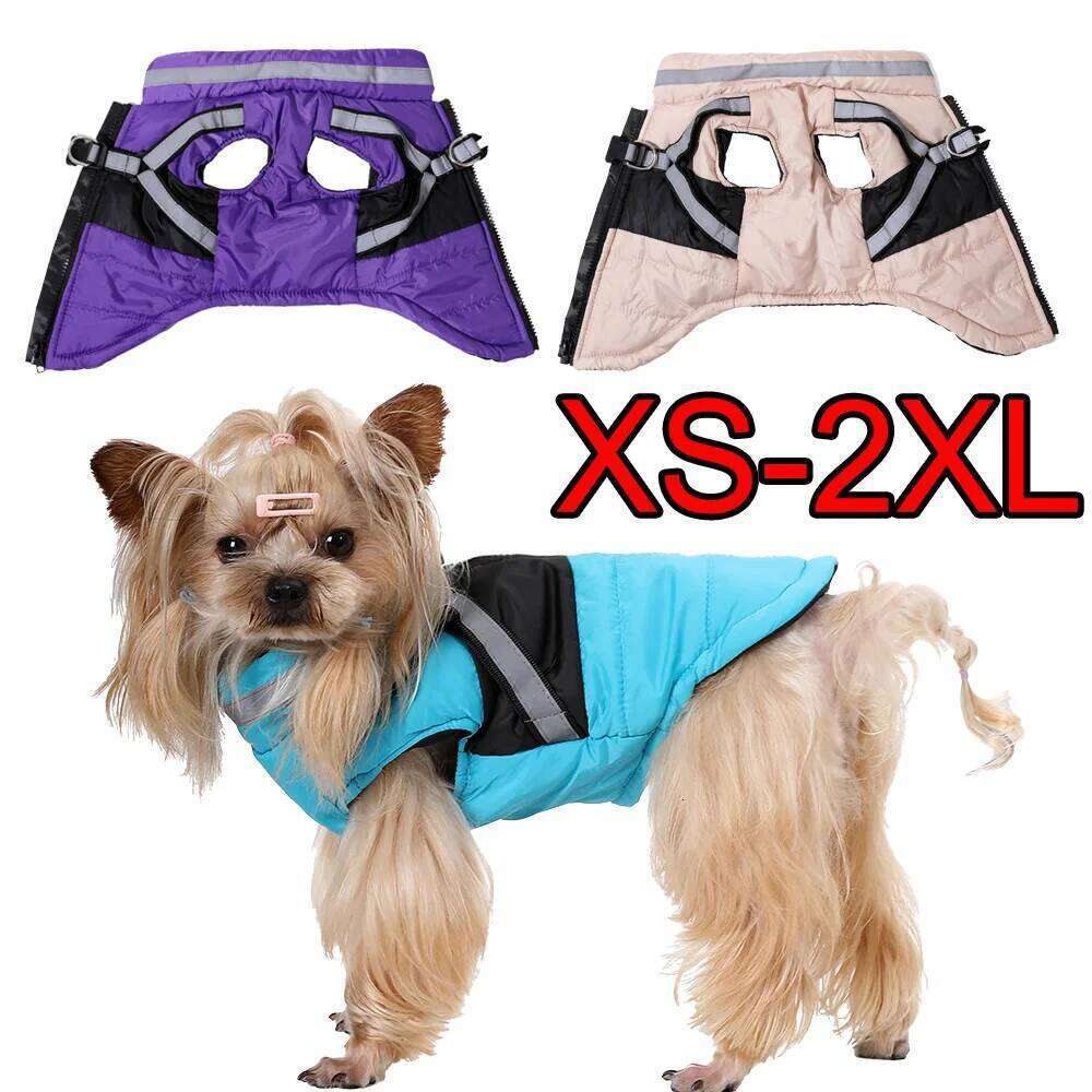 Dog Hiking Jacket For Small Medium Dogs Cats Winter Warm Windproof Clothing with Reflective Puppy Outdoor Camping Coat