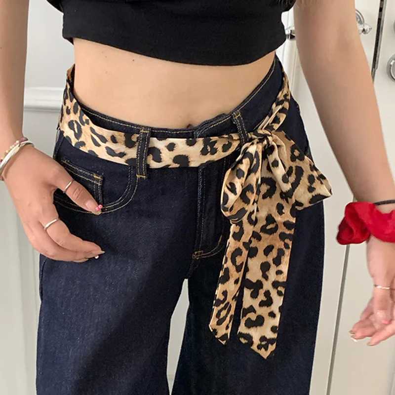 New Lightweight Retro Leopard Print Belt wen Decorative Cinched Waist Versatile Style Girl Narrow Long Tie Scarf 8S21 X260328