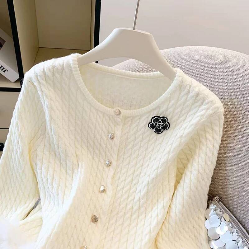 Chic Casual Knit Cardigan Women Long Sleeve Button Hairy Patchwork Solid Sweater Simple Office Lady O Neck Elegant New Outwear