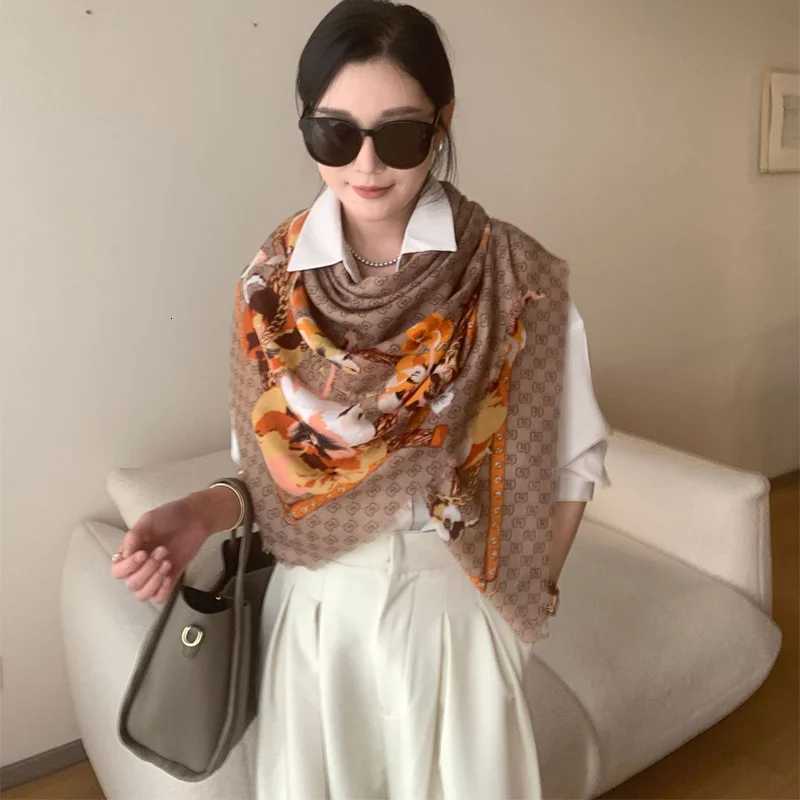 Of The Season New Fashion Cotton Linen Hand Feel Scarf 130130cm Cfortable Versatile Print Travel Sunscreen Beach Shawl Stylis X260328