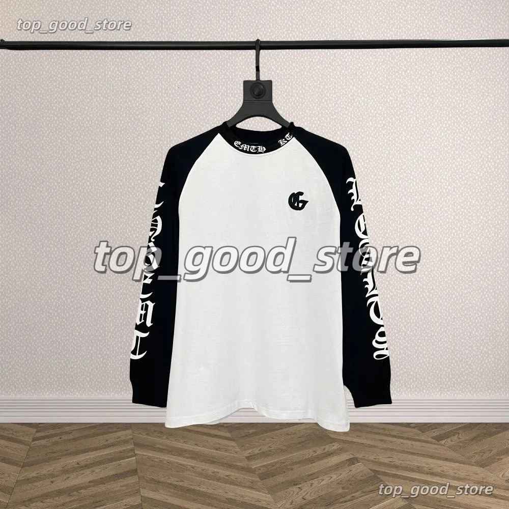 chrome Tshirts Fashion Designer Men Heats Printed Cotton Casual Cross Mens T Shirt Designer T Shirts Long Sleeve Graphic Letter Set Mesh Ventilate Print Beach 174