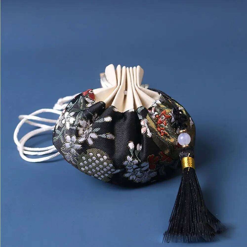 Chinese Embroidery Chinese Style Empty Sachet Purse Drawstring Women Tassel Storage Bag Multi Color Embroidery Cloth Jewelry Pouch
