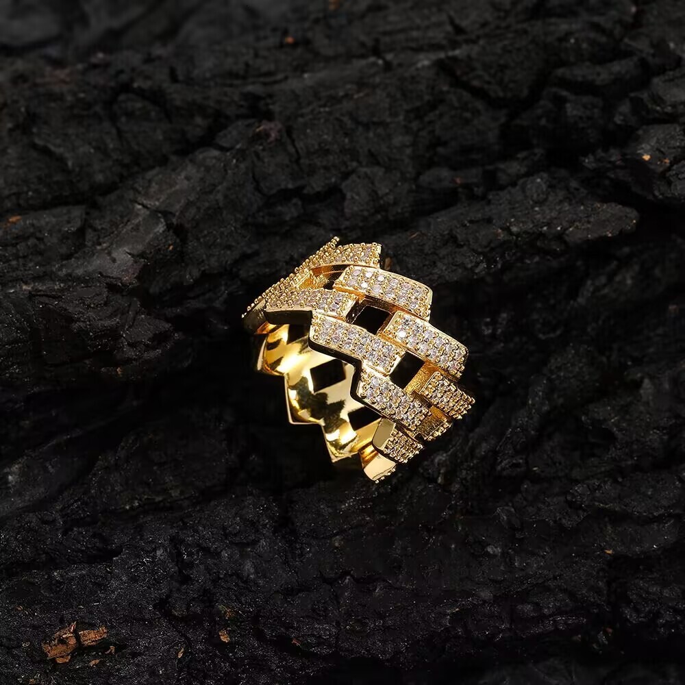 Hiphop Star Men Ring Fine Jewelry 10K Gold VVS D Color Moissanite Diamond Iced Stones 925 Sterling Silver GRA Certificate