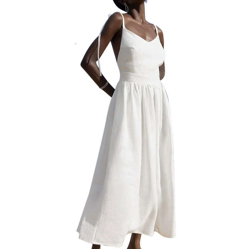 2026 Spring New Collection: Cross-Border European American Foreign Trade Women's Clothing - Elegant and Sexy Solid Color Forest Style High-Waiste