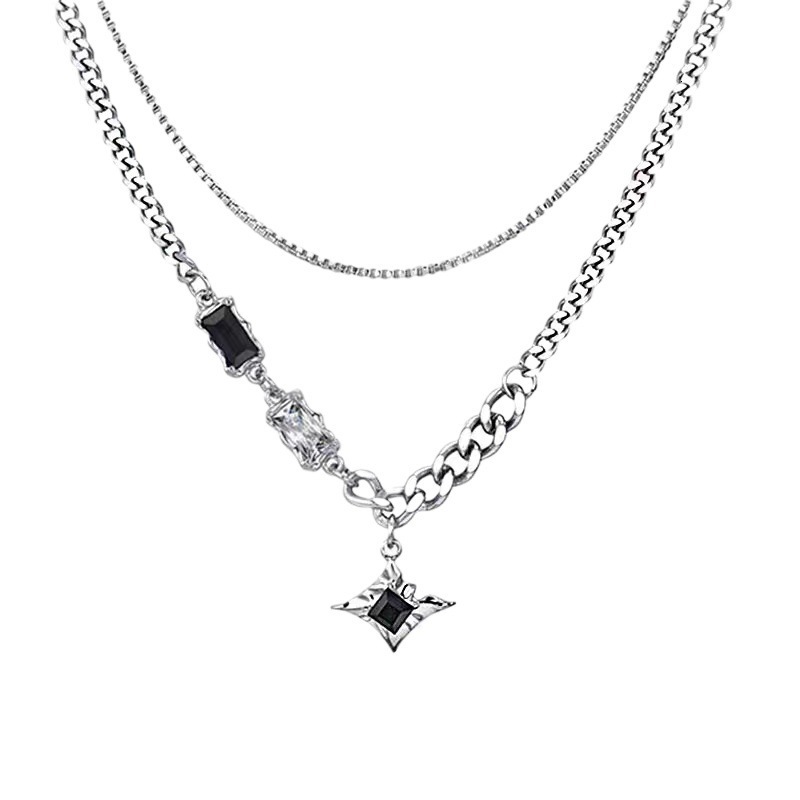 Designer luxury Star Double Layer Necklace Hip Hop Design Sense Niche Personality Accessories High-end Qixi Festival Men's and Women's Clavi