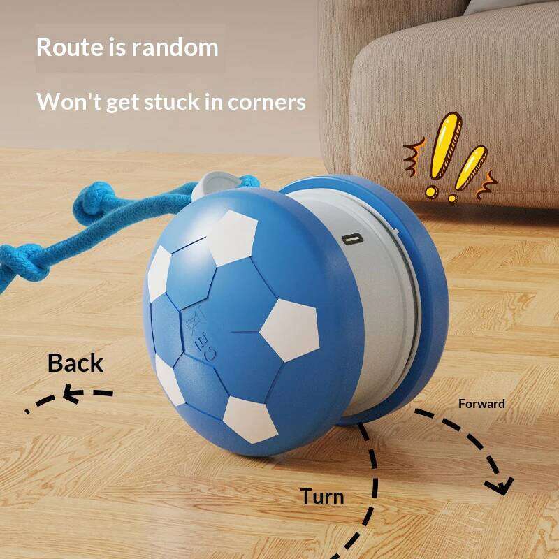 Smart Interactive Football Rolling Ball With Motion Activated Automatic Moving Dog Toy Balls Puppy Chew Toys Knot Rope