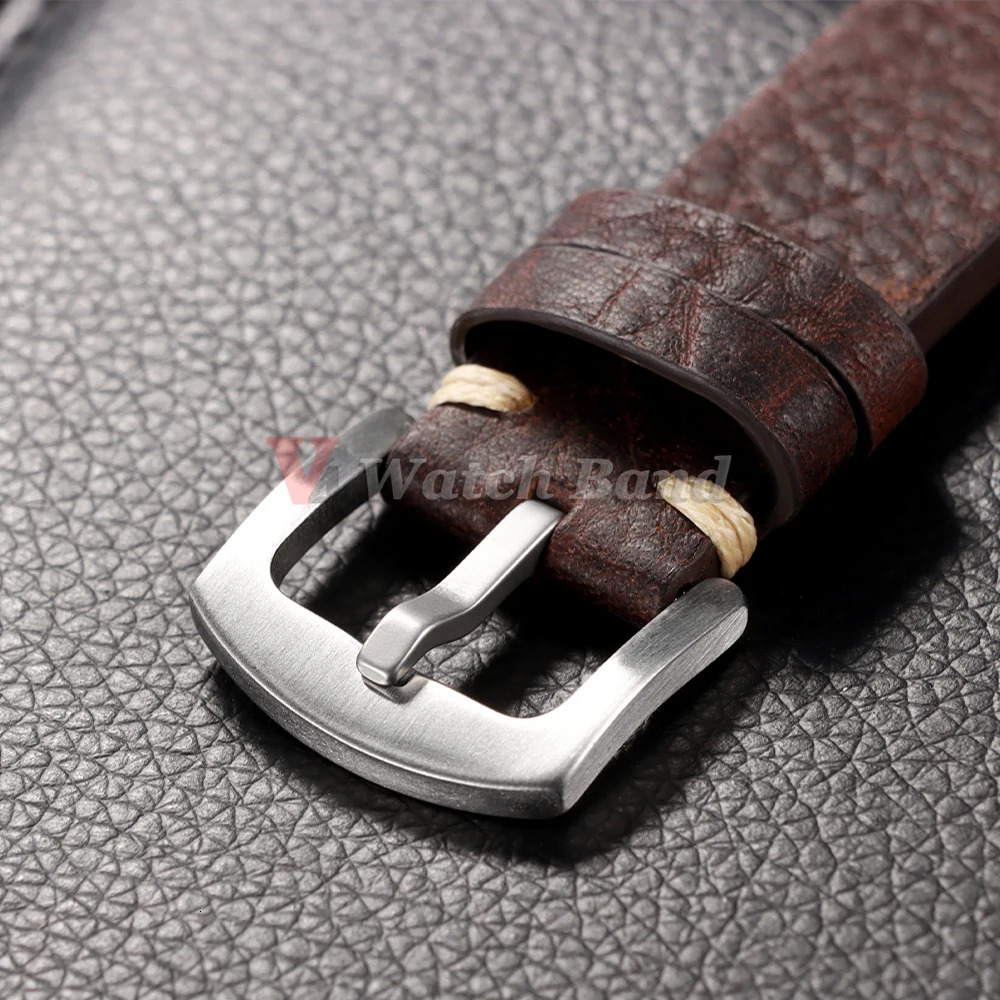182022mm Universal Genuine Cowhide Watch Band Metal Buckle Vintage Straps for Men Women Breathable Bracelet Belt Accessories 260318