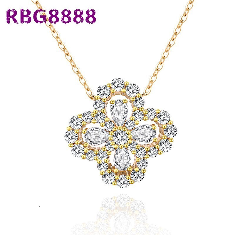 Luxury 925 Silver Necklace Women Fashion Moissanite Pendant for Gift