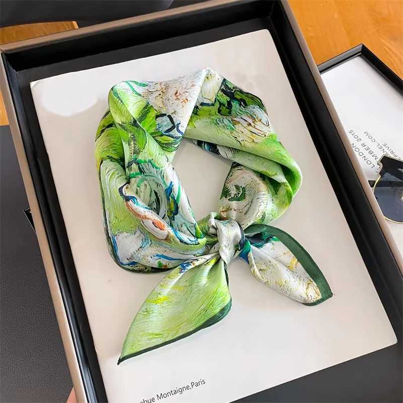 Fashion 100 Real Silk Scarf 53cm Square Bandelet Womens Silk Temperament Small Scarf Neck Decorative Wrap Printed Scarves Z260330