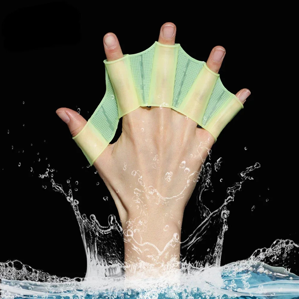 Silicone Swimming Fins Flipper Men Women Child Swim Pool Sport Professional Training Finger Hand Webbed Gloves Paddles Equipment 260312