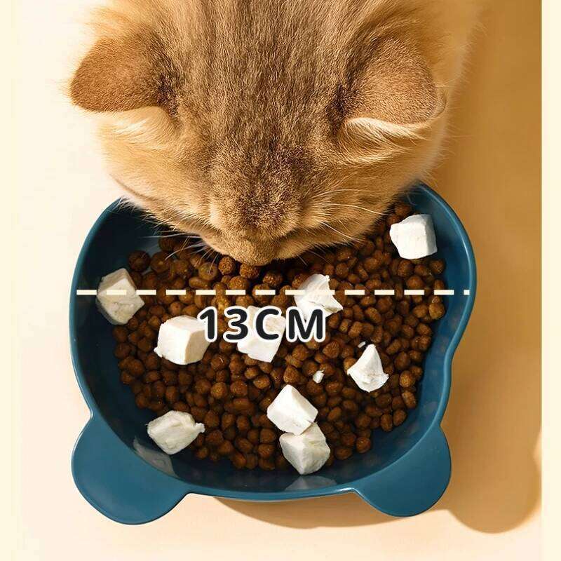 Tilted Elevated Pet Bowl, High Neck Protector Design, Anti-Choking Dog Cat Feeder with Non-Slip Base, Raised Food and Water Bowl 26W0330
