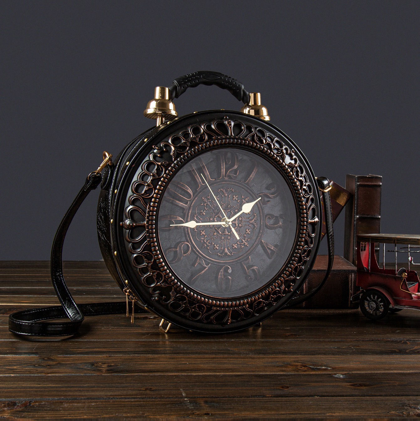 2026 new retro chic creative personality clock bag women's handbag shoulder bag crossbody bag designer bag