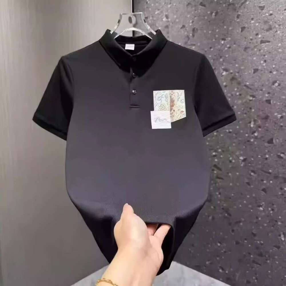 High-End Short-Sleeve T-Shirt Polo Shirt luxury New Chinese Style National Trend Printed Turn-Down Collar Breathable Fashion Men's