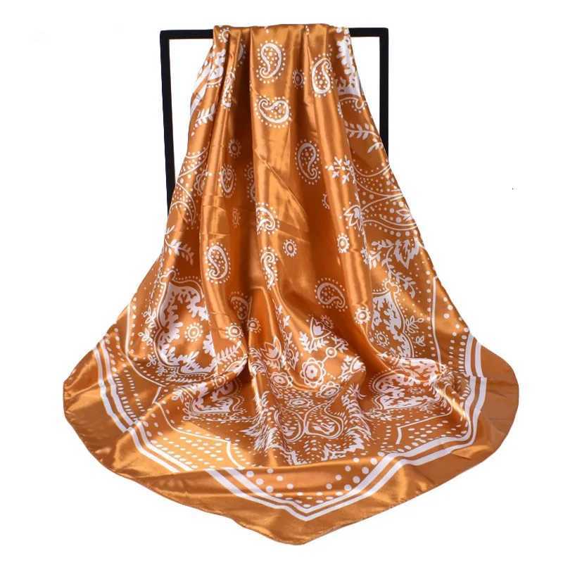 2025 Luxury Fashion Print Silk Square Scarf Wen Soft Satin Hairband Neckerchief Tie Fem band Foard Bag Ribbon 9090cm X260328