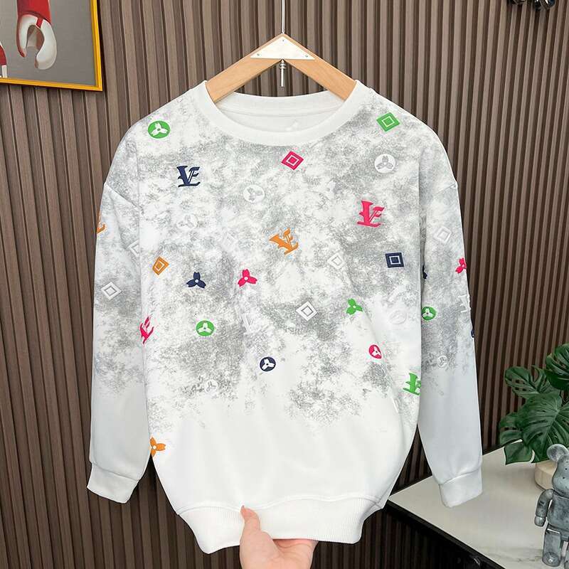 New Trendy Brand Autumn Tie-Dye Long-Sleeve Foam Round Neck Light Luxury Sweatshirt Men's 2026 Casual Fashion Top