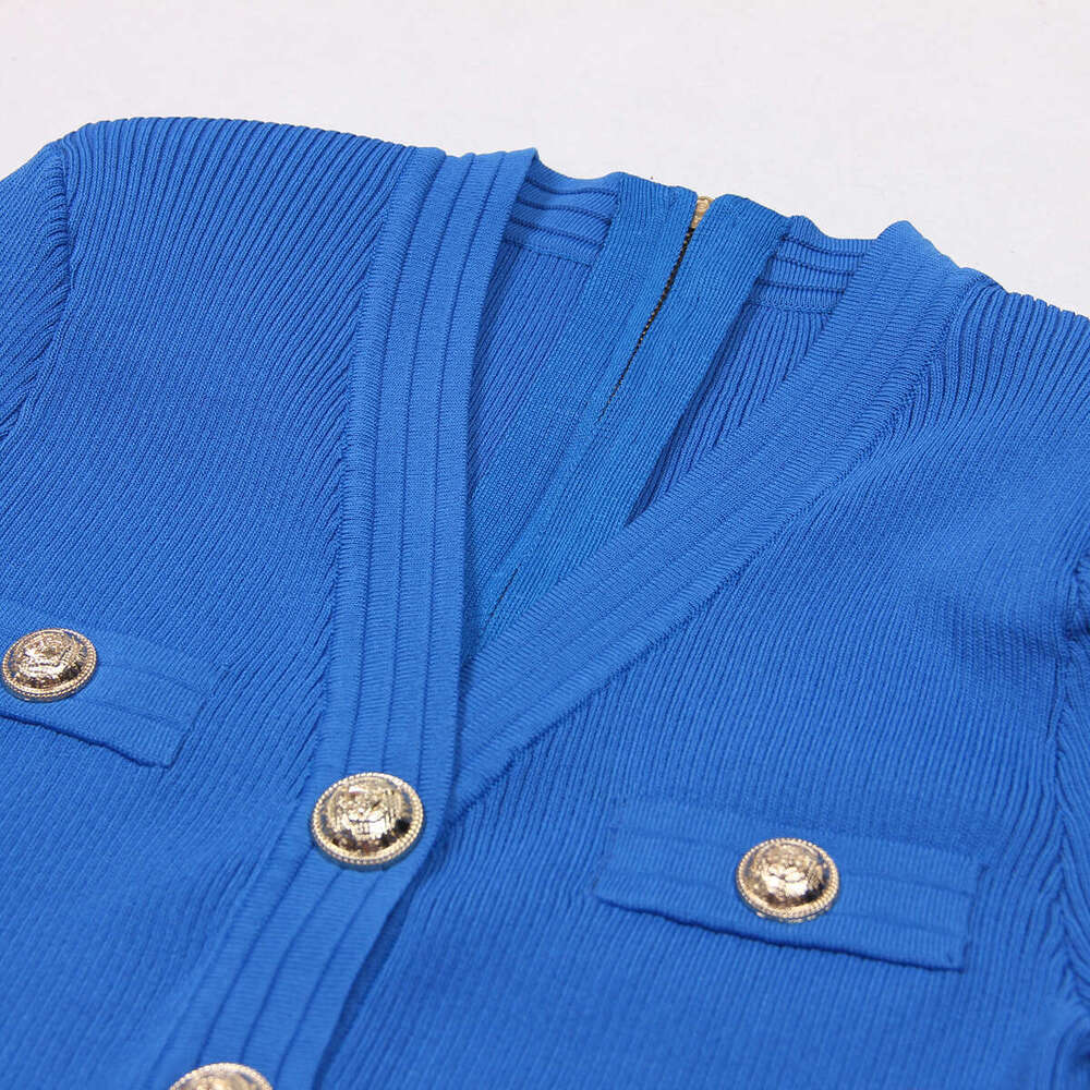 Spring and summer new designer high-quality knitted short f23 sleeved V-neck dress one-piece mini skirt 2026