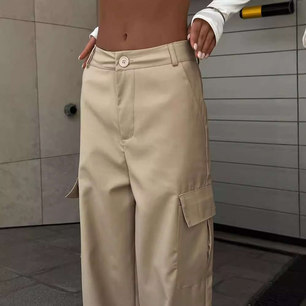 2026 Autumn/Winter New European and American Cross-Border Commuting High-Waisted Cargo Casual Versatile Long Pants for Women