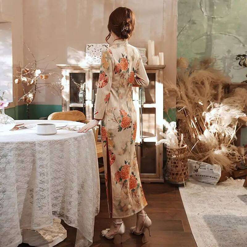 Chinese Style Women's Cheongsams Improved New Qipao Dress For Spring Autumn MAKOUFEI