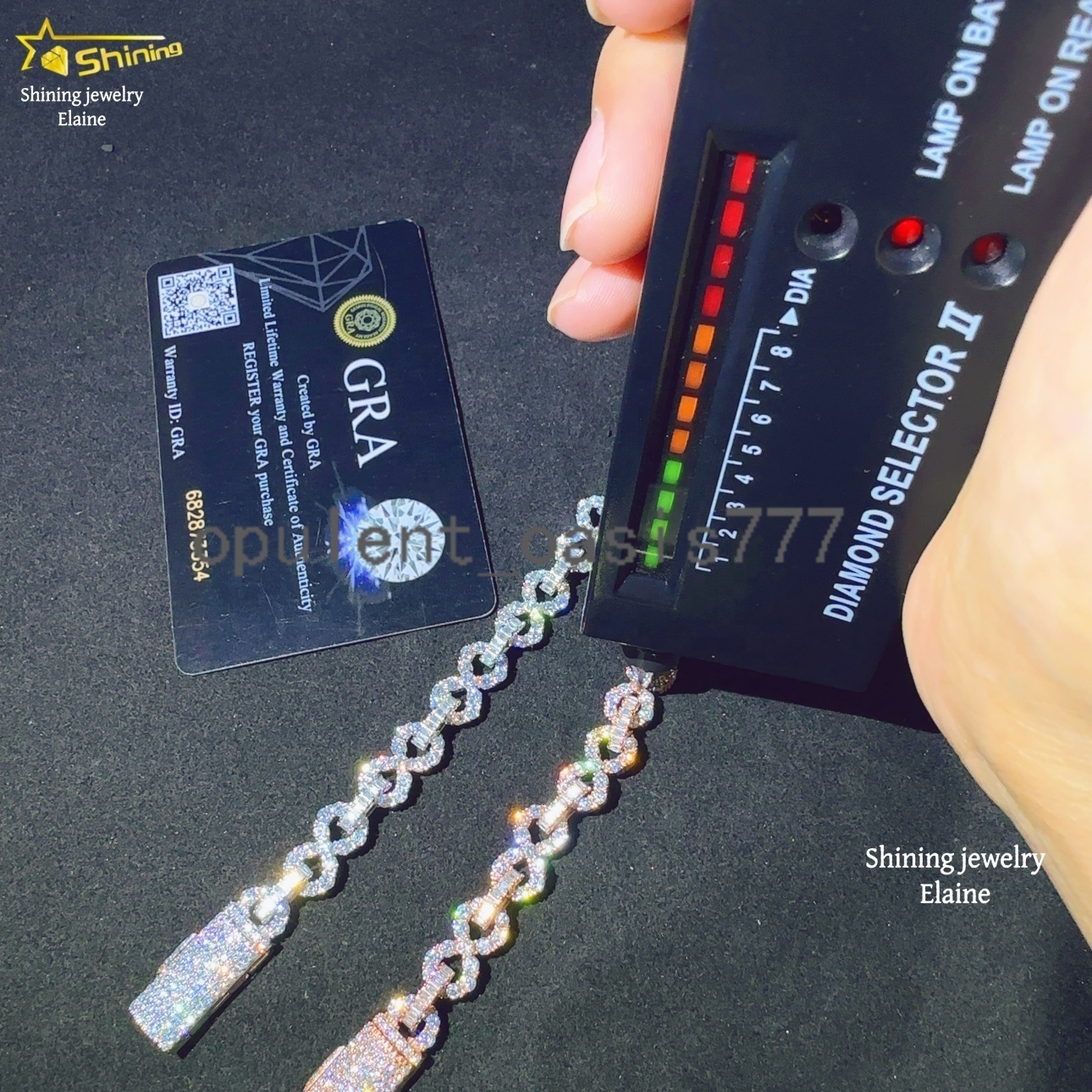 Fashion Sterling Silver 925 Hip Hop Bracelet 8mm Vvs Moissanite Bracelet Luxury Jewelry Cuban Link Chain Moissanite Bracelet