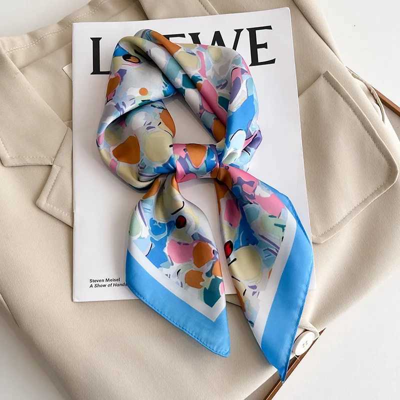 68cm Color Dot Jump Printed Scarf Wens Spring and Summer Thin Imitation Silk Scarf Fresh and Versatile scarf Shawl X260328