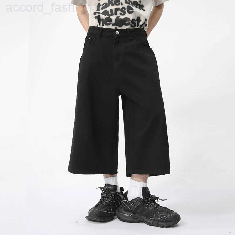 IEFB Mens Wear New Fashion Mens Jorts Summer New American Loose Solid Color Denim Shorts Male Trend 2026 Baggy Bottoms 9C5970 H260330