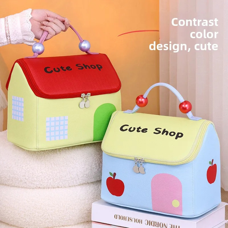 Large Capacity Travel Pouch Cute Dopamine House Makeup Bag Fashionable Cosmetic Storage Organizer 260317