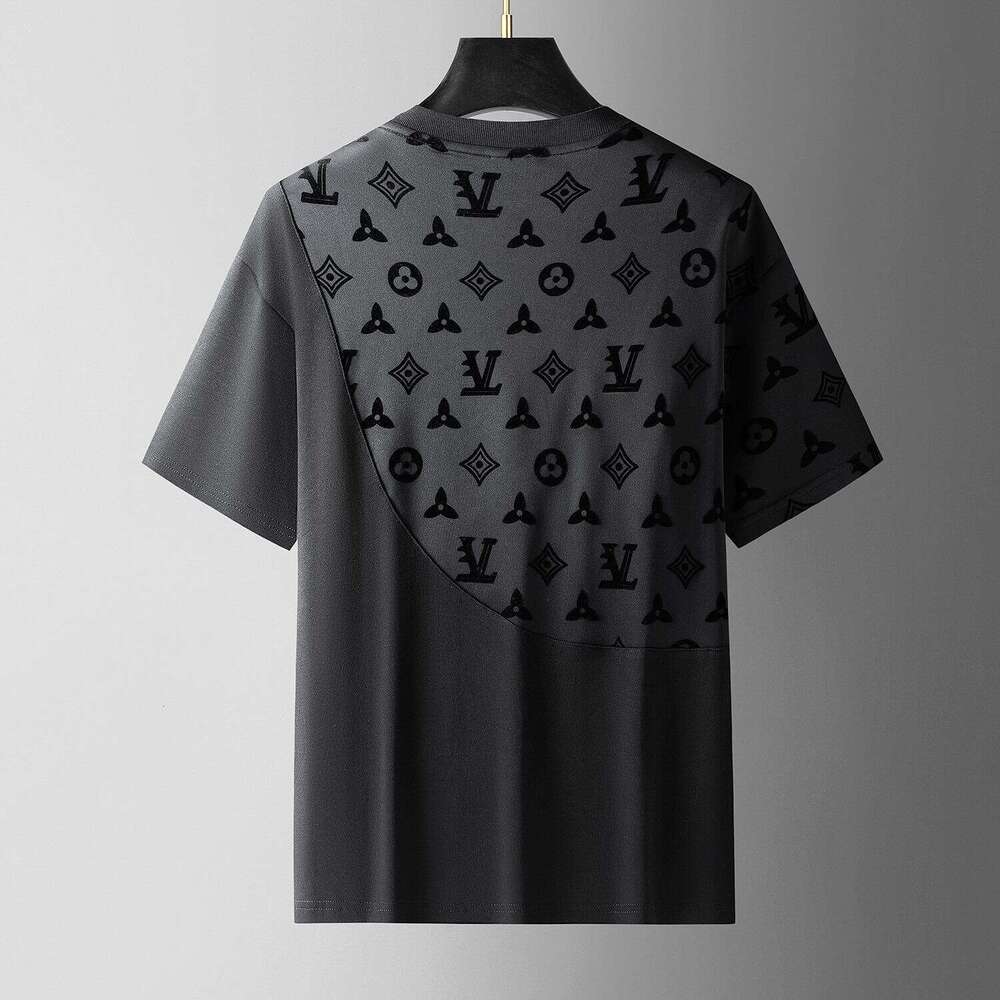 luxury Summer New Fashion European Style Short Sleeve T-Shirt, Trendy Brand Printed Base Shirt, Men's Casual Top