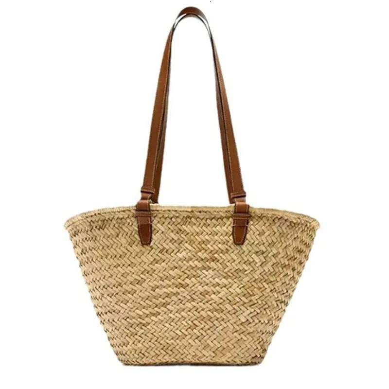 Straw Woven Tote Bags Large Capacity Handbags Summer Casual Beach Women Shoulder Simple Style Shopping260316
