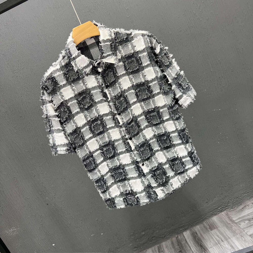 Style Short-Sleeve Collared Summer Trendy Casual Versatile Plaid Shirt, Youth Half-Sleeve Men's Top