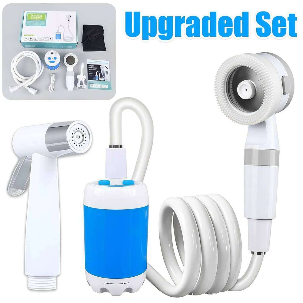 Electric Pump Rechargeable Camping Portable Outdoor Shower Head Sprayer for Hiking Car Wash Pet Cleaning