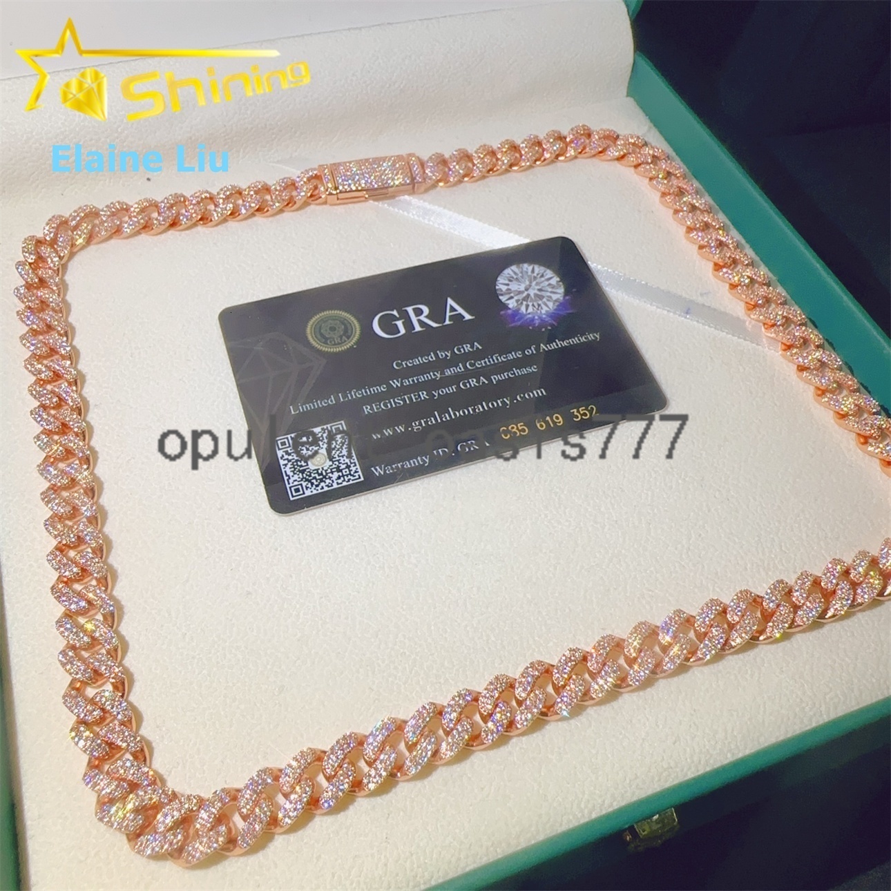10MM Sterling Silver 925 VVS Moissanite Diamond Cuban Iced Out Fine Moissanite Hip Hop Jewelry Miami Cuban Link Chain Necklace