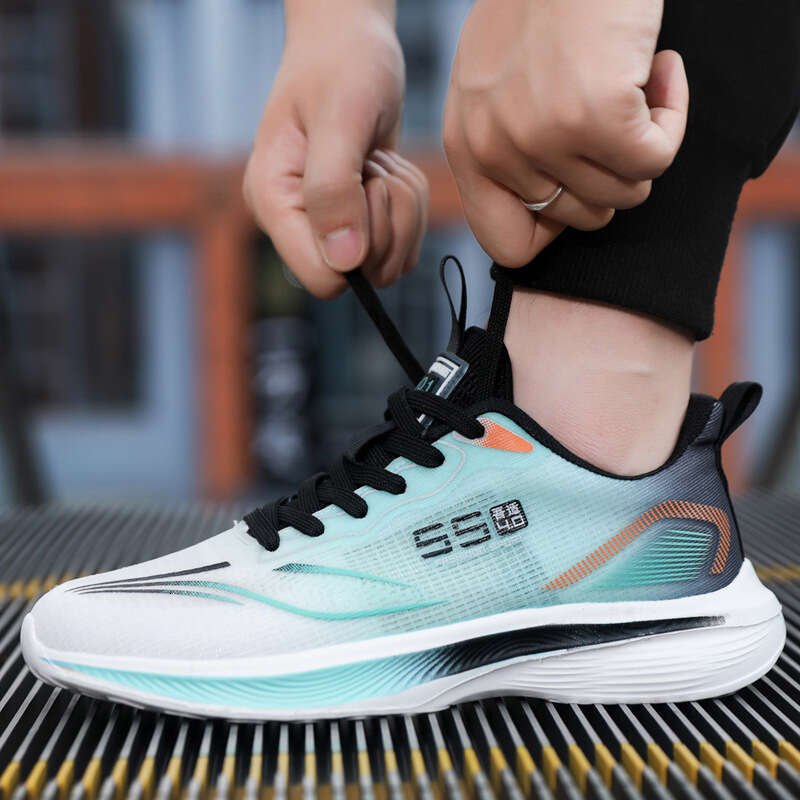 Free shipping broadcast breathable large-size athletic sports high quality 2026, ultra-light and ultra-elastic running shoes for couples