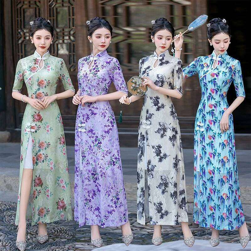 Elegant Summer Harajuku Cosplay Costumes Chinese Style Qipao Dress Women Clothes Cheongsam Vintage Fashion Clothing Party MAKOUFEI