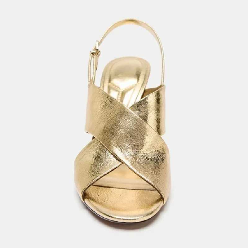 Luxury Gold Cross Strap High Heel Sandals Women Open Toe Slingback Elegant Wedding Party Dress Shoes Ladies Banquet Heels Z260330