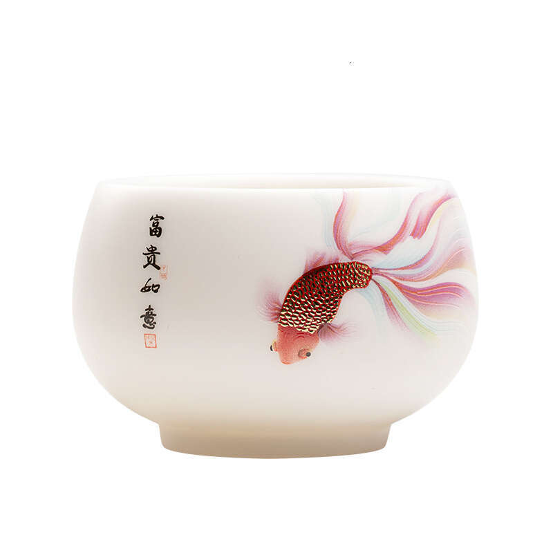 White Jade Porcelain Master Unglazed Kung Fu Cup High-end Household Ceramic Small Tea Bowl Business