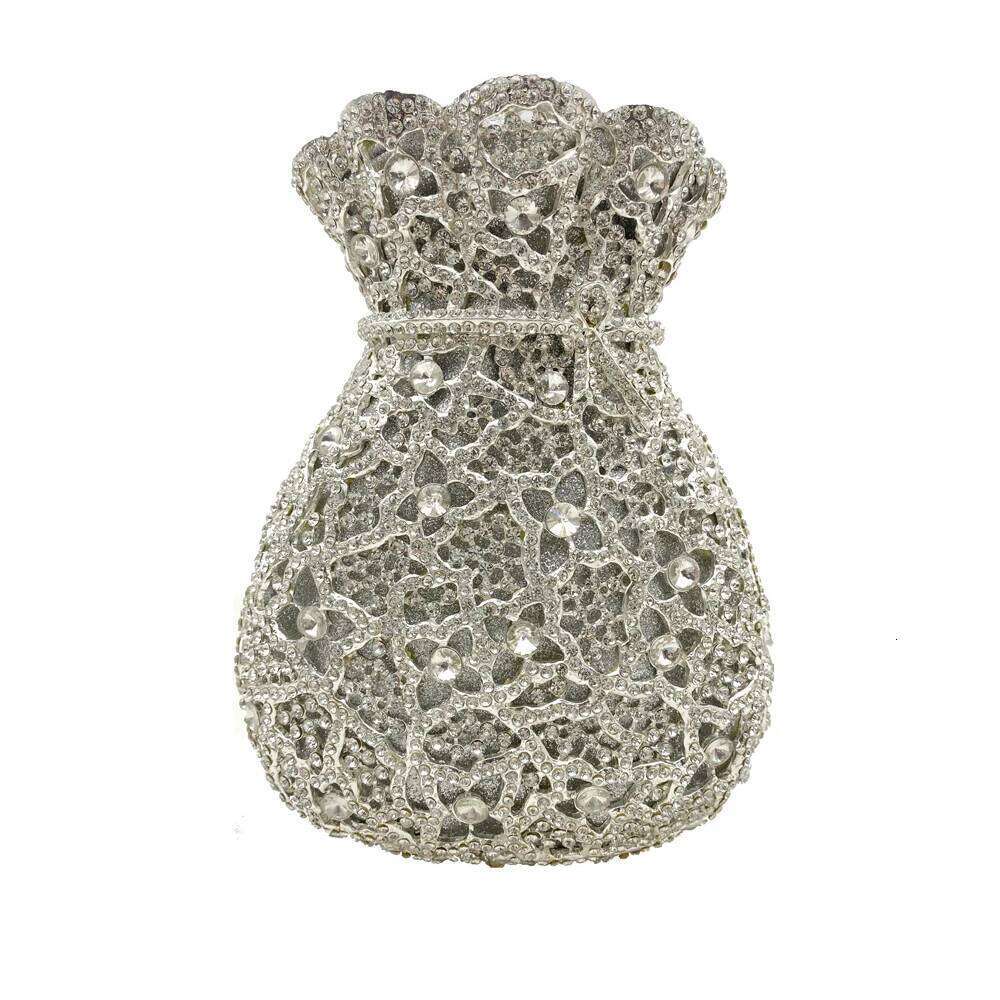 Newest Luxury Women Evening Bag Party Pouch Designer Hollow Out Crystal Clutches Gold Rhinestone Purses Money Handbag Clutch Bags
