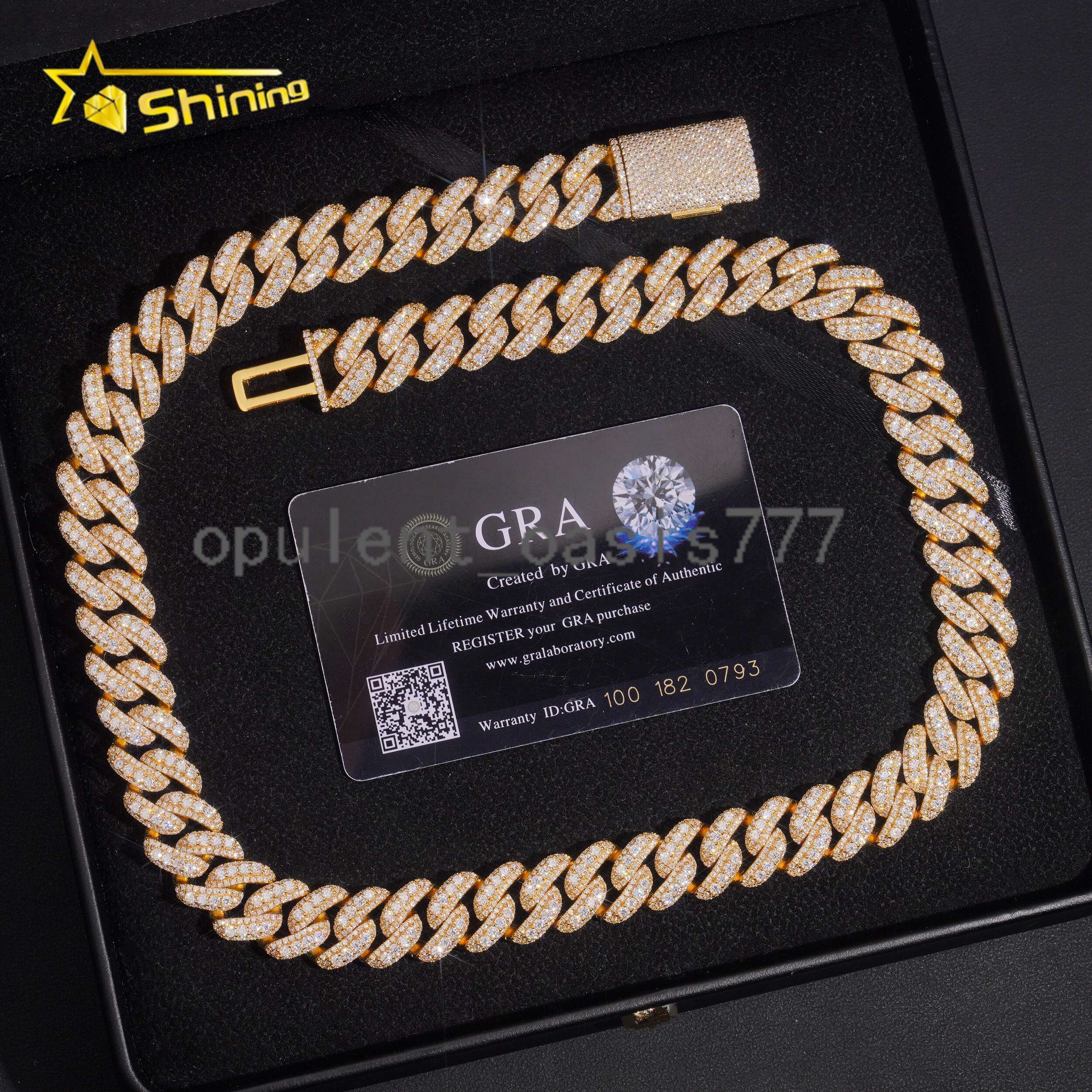 Luxury Iced Out Gold Plated 15mm VVS Moissanite Cuban Link Chain Necklace Hip Hop Jewelry Custom 925 Silver Chain for Men