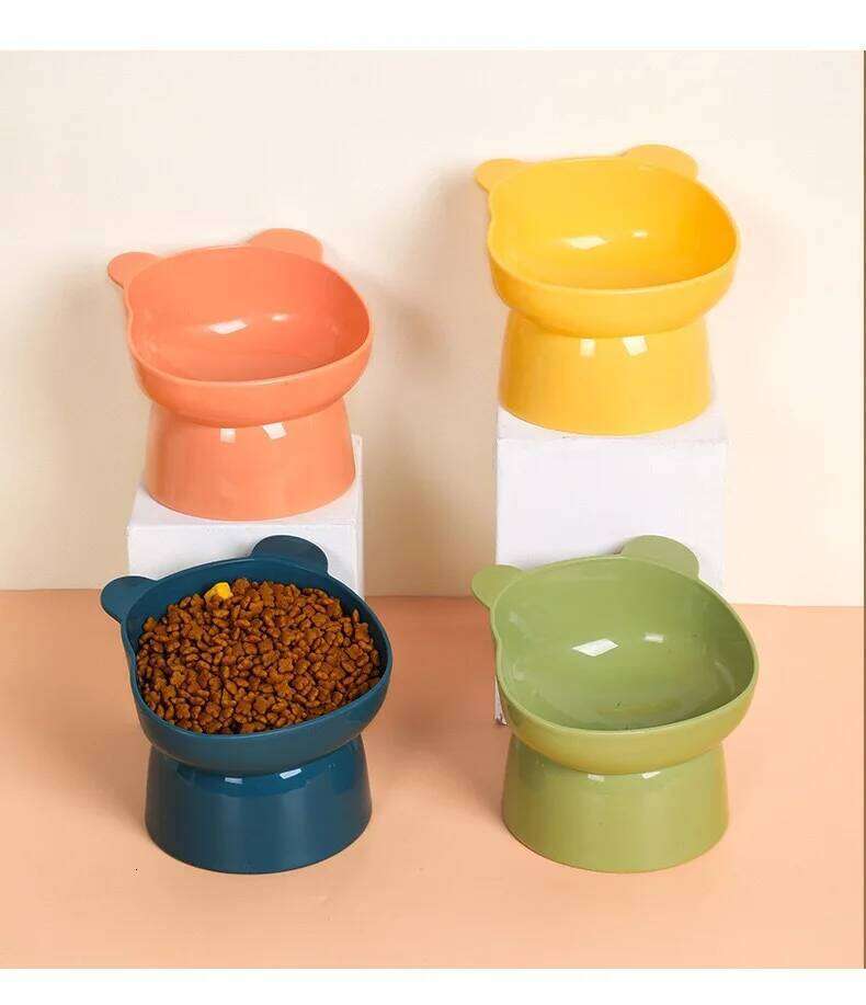 1pc dog neck protection, food tilted high footed cat bowl, cartoon anti spill pet bowl 26W0330