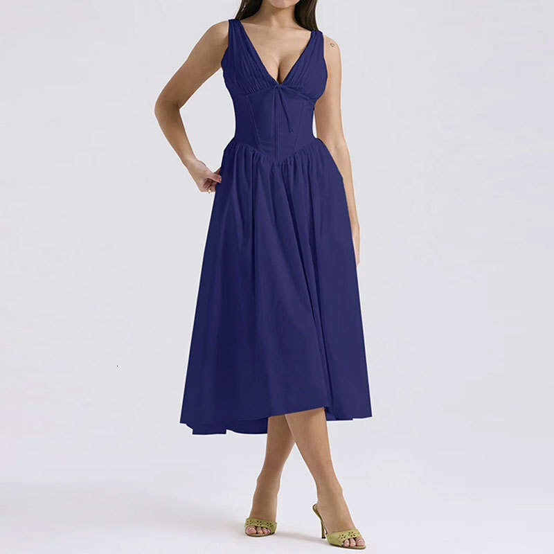 2026 Spring New Collection: Cross-Border European American Foreign Trade Women's Clothing - Elegant and Stylish Backless Printed Strap Long Dress