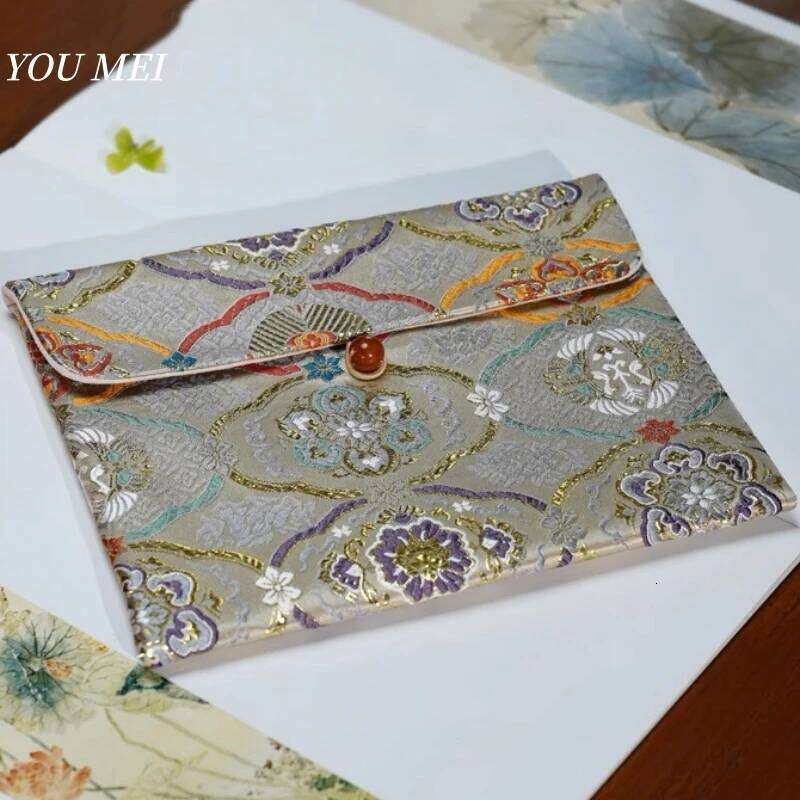 Chinese Embroidery Multiple Styles Embroidered Flowers Texture Sutra Storage Bag Luxury Text Scripture Bag Sutra Organizer Buddhist Religious Item Clu