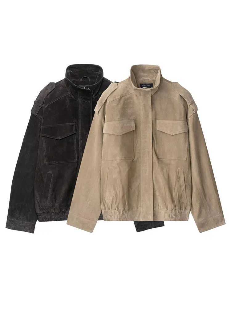 HH Autumn Jacket For Women Long Sleeve Zipper Overcoat Bomber Jackets Loose Coats With Pocket Female 2025 Fashion Lady OutwearT260328