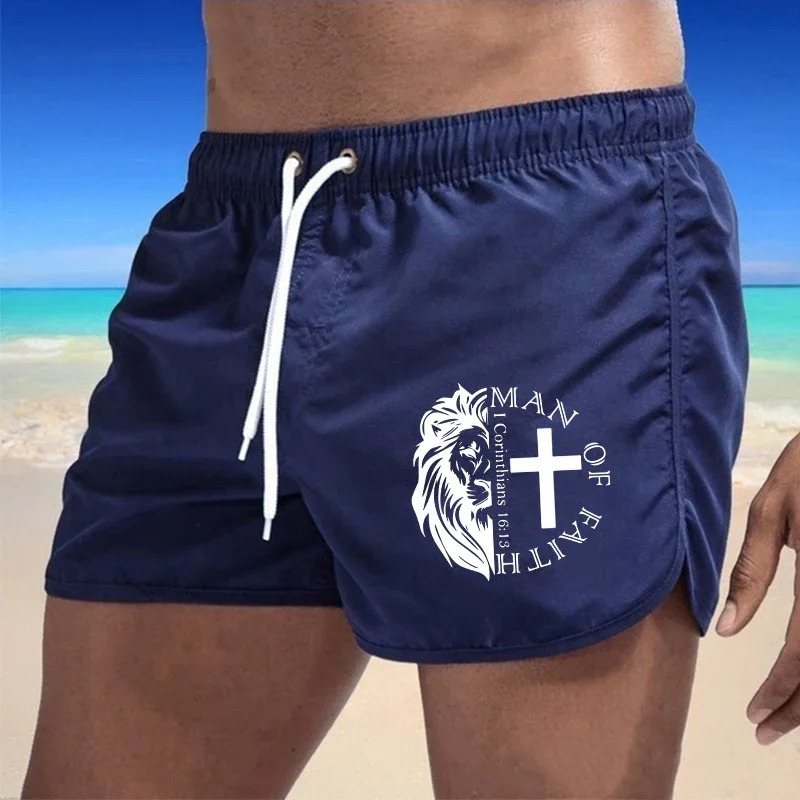 2026 Mens Beach Shorts Printing Casual Quick Drying Surf Swimwear Outdoor Jogging Sweatpants Summer Thin Swimming Sports Shorts 260327
