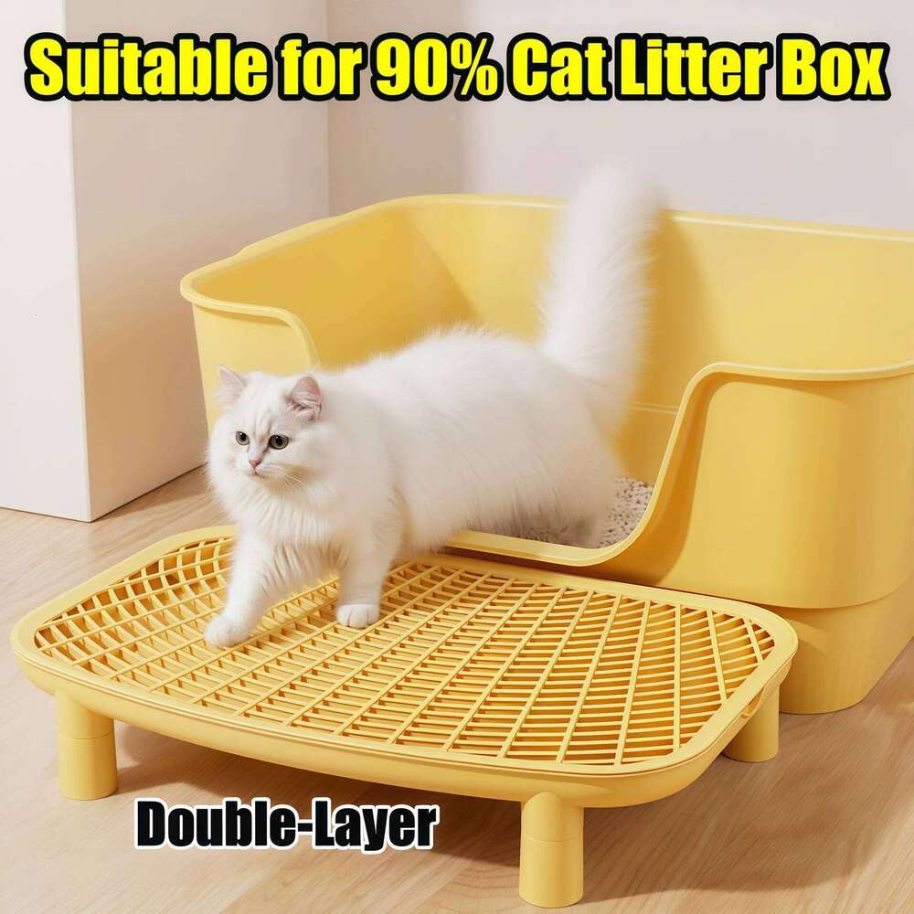 Sand Double Layer Filter Leak Proof Design Mat Removable Pad Compatible with Cat Litter Box