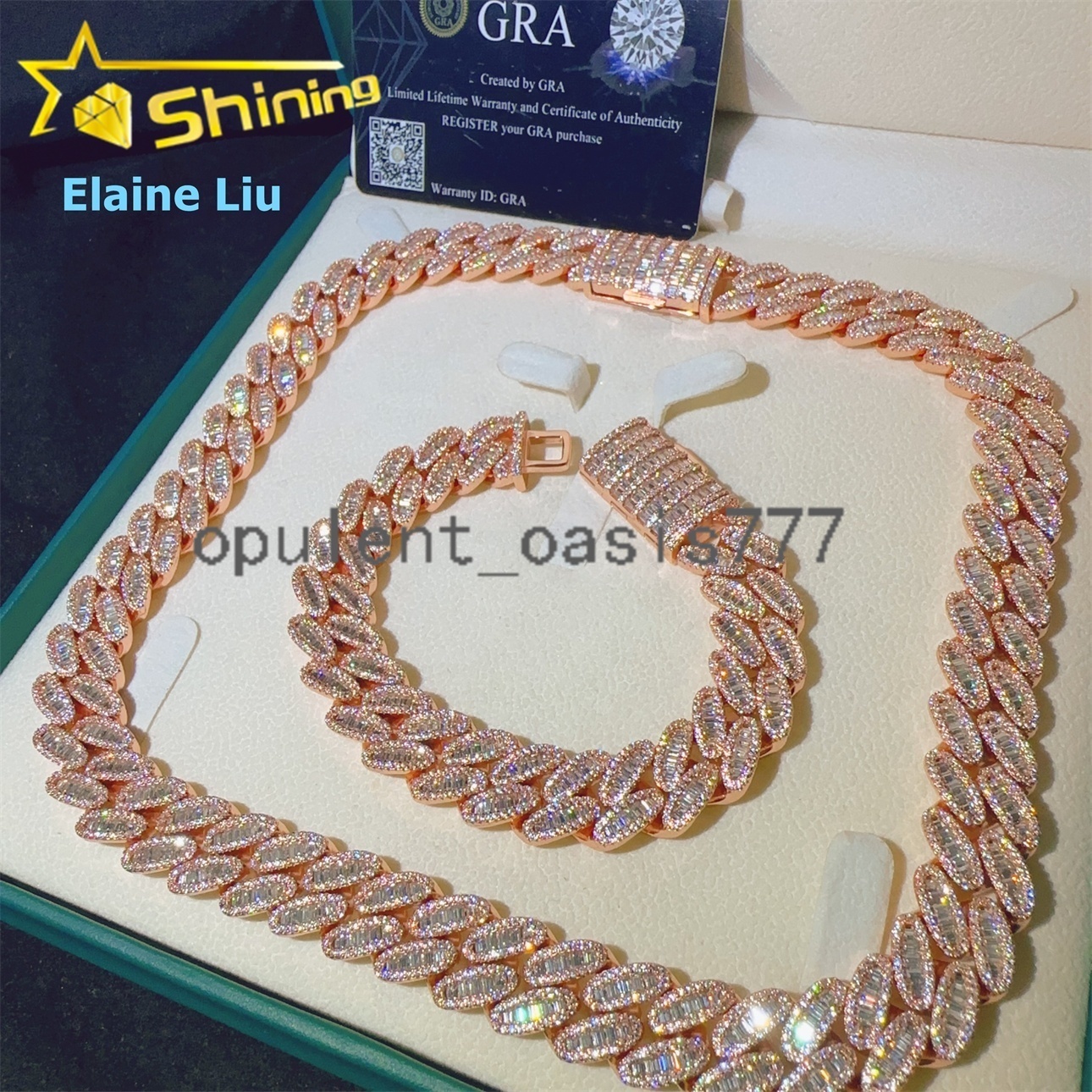 15MM Sterling Silver 925 Moissanite Cuban Miami Cuban Necklace Hip Hop Jewelry VVS Moissanite Cuban Link Chain Necklace