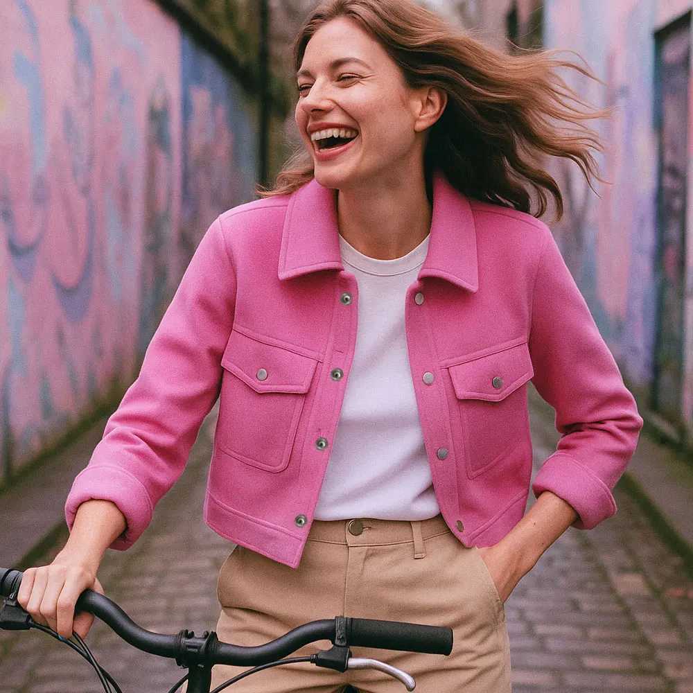 HH Women Elegant Pink Coat With Front Pockets Single Breasted Long Sleeve Jacket Casual Female Spring Autumn Solid OuterwearT260328