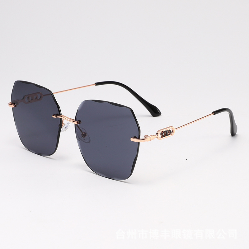 Luxury Brand Designer Sunglasses High-Definition Nylon Light Luxury High-End Frameless Fashion Sunglasses For Women, Beauty-Enhancing Glasses, Driving