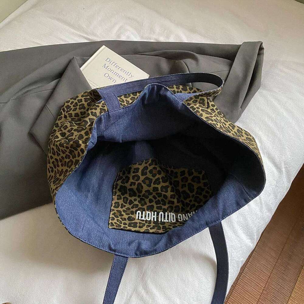 Vintage Leopard Print Fashion Tote And Shoulder Bag Letter Lightweight Large Capacity Fixed Comfort Strap For Daily Shopping XIU LAI SI