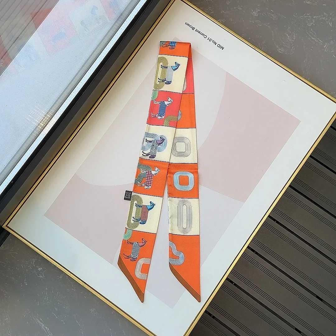 Mare Horse Printed Scarf Wens Twill Silk Four Seasons Decorative Ribbon Bags Strap Gift Wrapping Necktie Fashion Accessory X260328