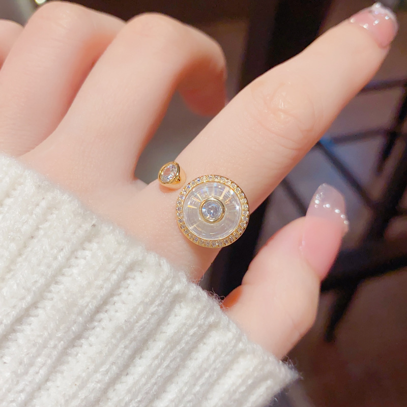 Celebrity Rotating Index Finger Rotatable For Women Niche Personality Fashion Light Luxury Open Ring