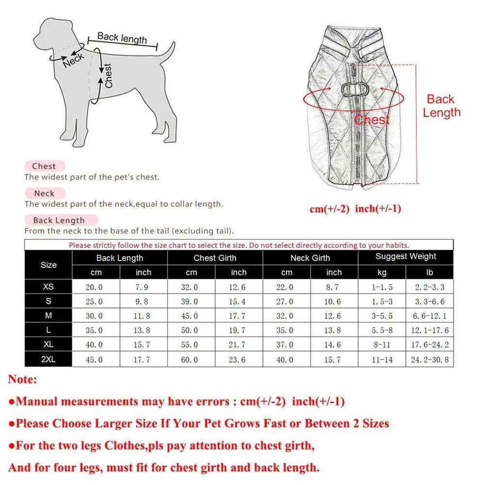 Winter Pet Dog Clothes For Small Medium Dogs Cats Reflective Puppy Jacket Coat Cat Clothing with D-ring Chihuahua Pug Overalls